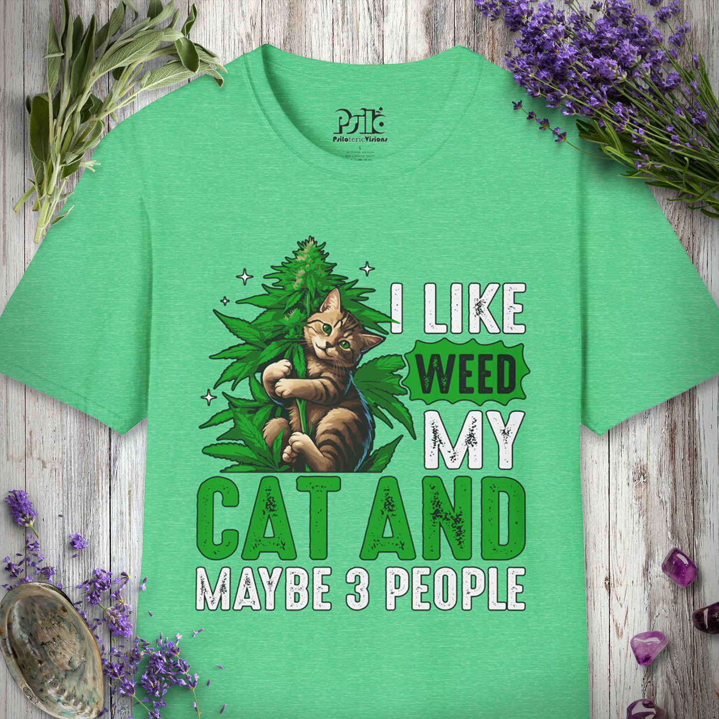 Cat & 3 People T-SHIRT