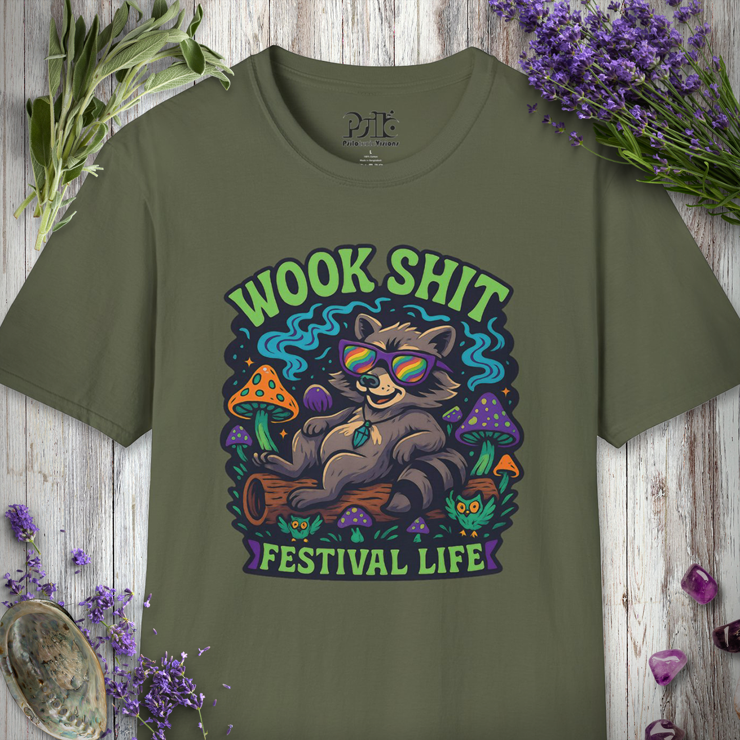 "Wook Life Raccoon" T-SHIRT