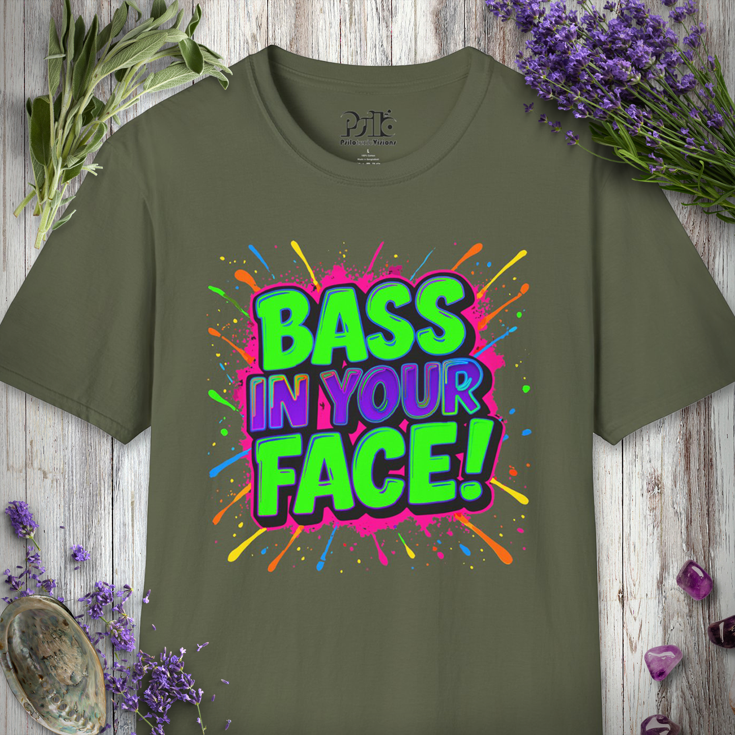 "Bass In Your Face (Paint)" T-SHIRT