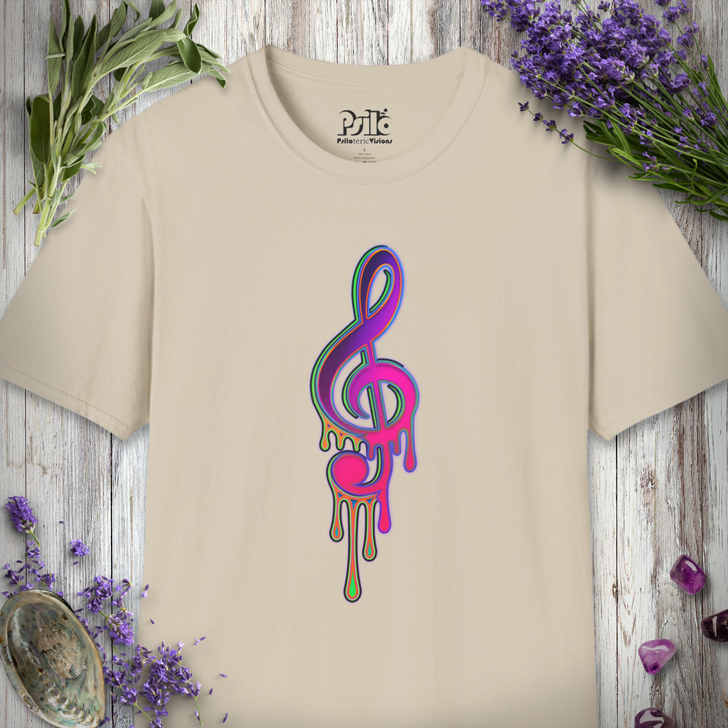 "Melting Treble Clef" T-SHIRT