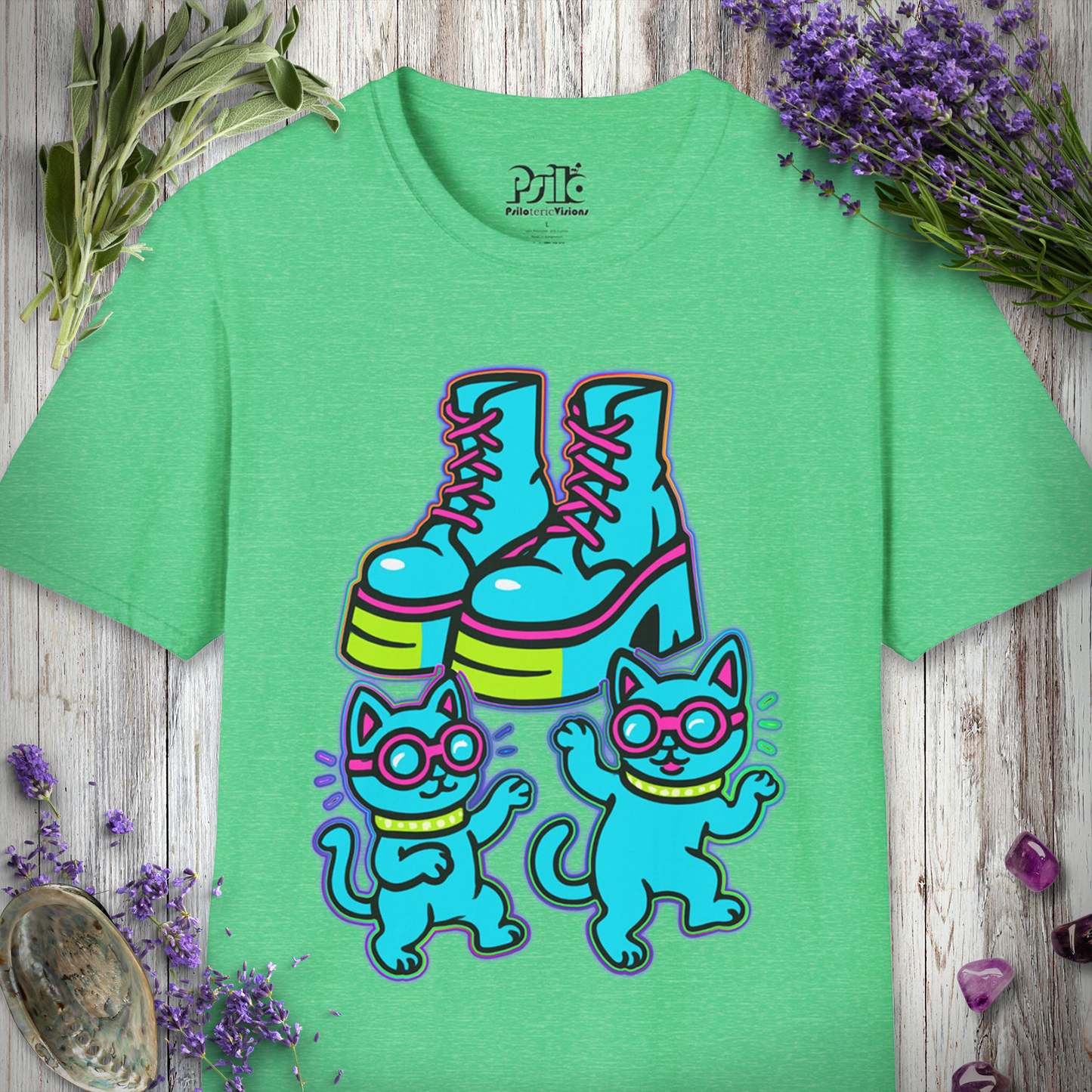 "Boots and Cats (Blue)" T-SHIRT