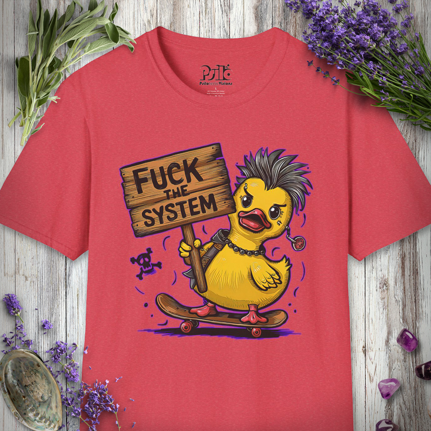 * Fuck the System Punk Duck T-SHIRT