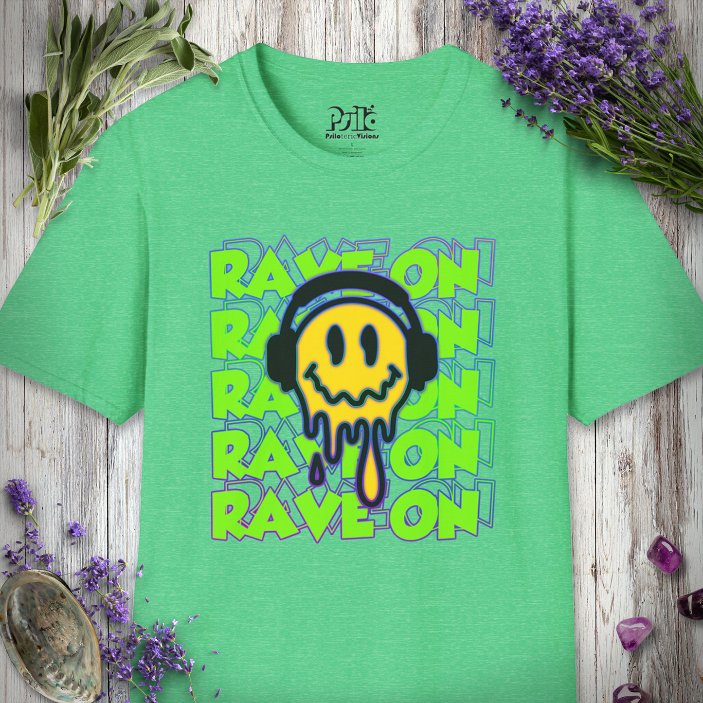 "Rave On Melting Smiley" T-SHIRT