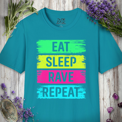 "Eat Sleep Rave Repeat Brushed" T-SHIRT