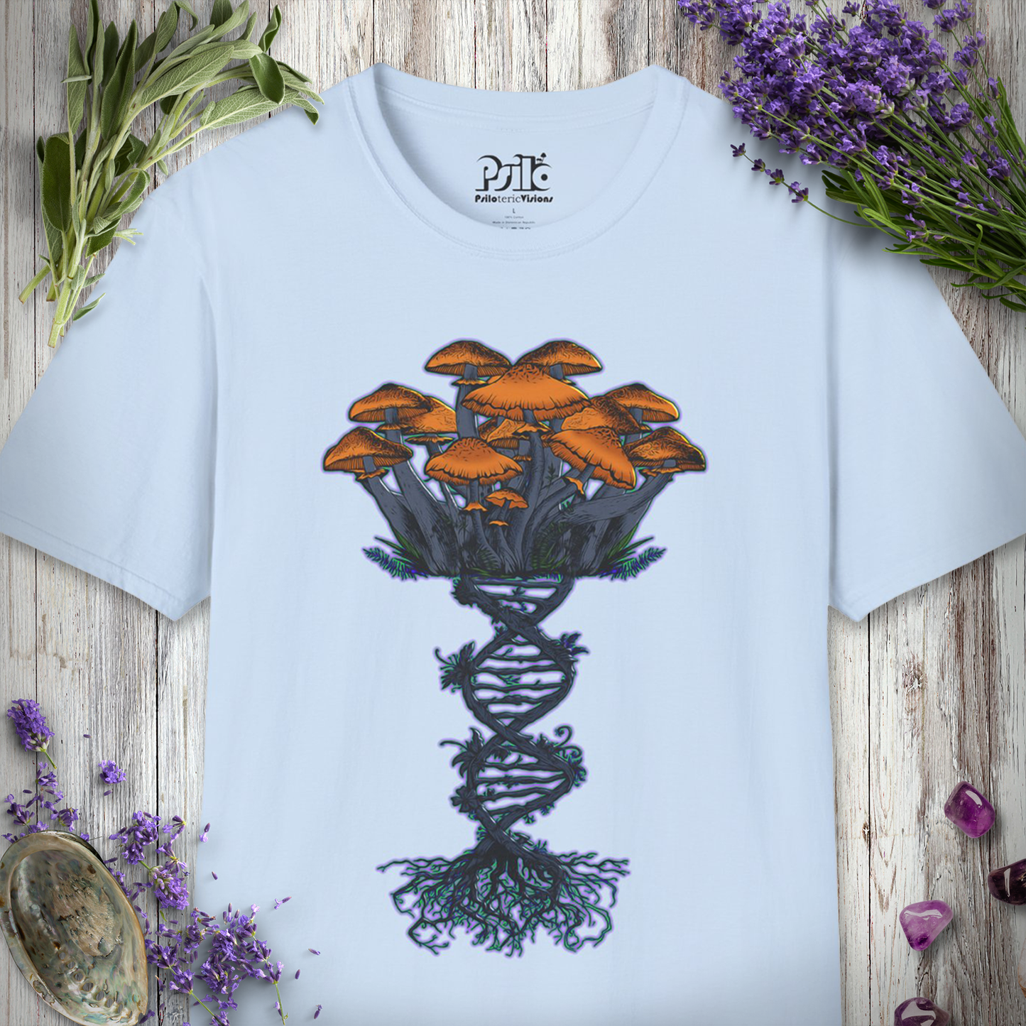 Mushroom DNA Helix T-SHIRT