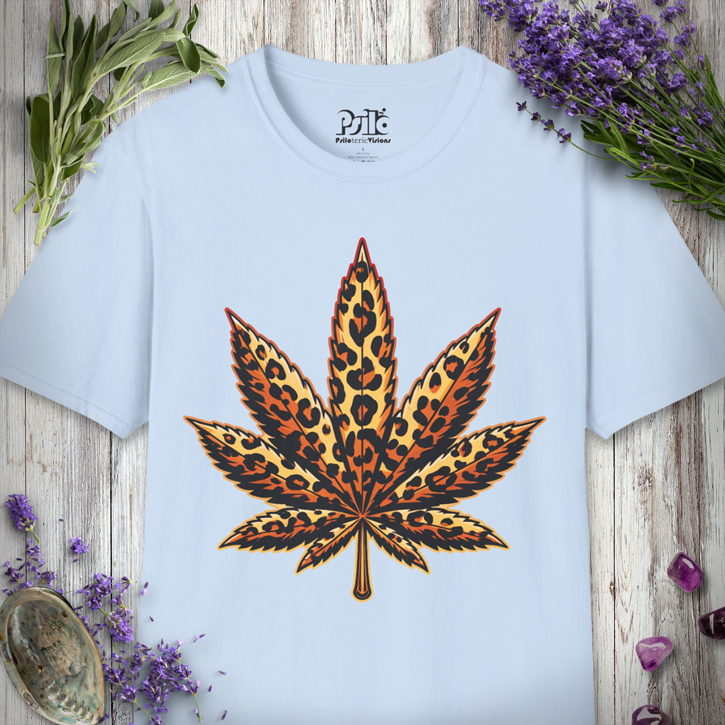 Leopard Print Pot Leaf T-SHIRT