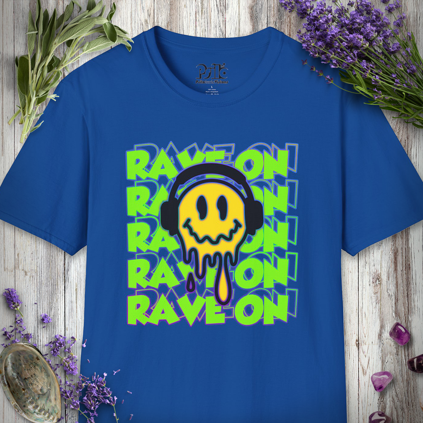 "Rave On Melting Smiley" T-SHIRT