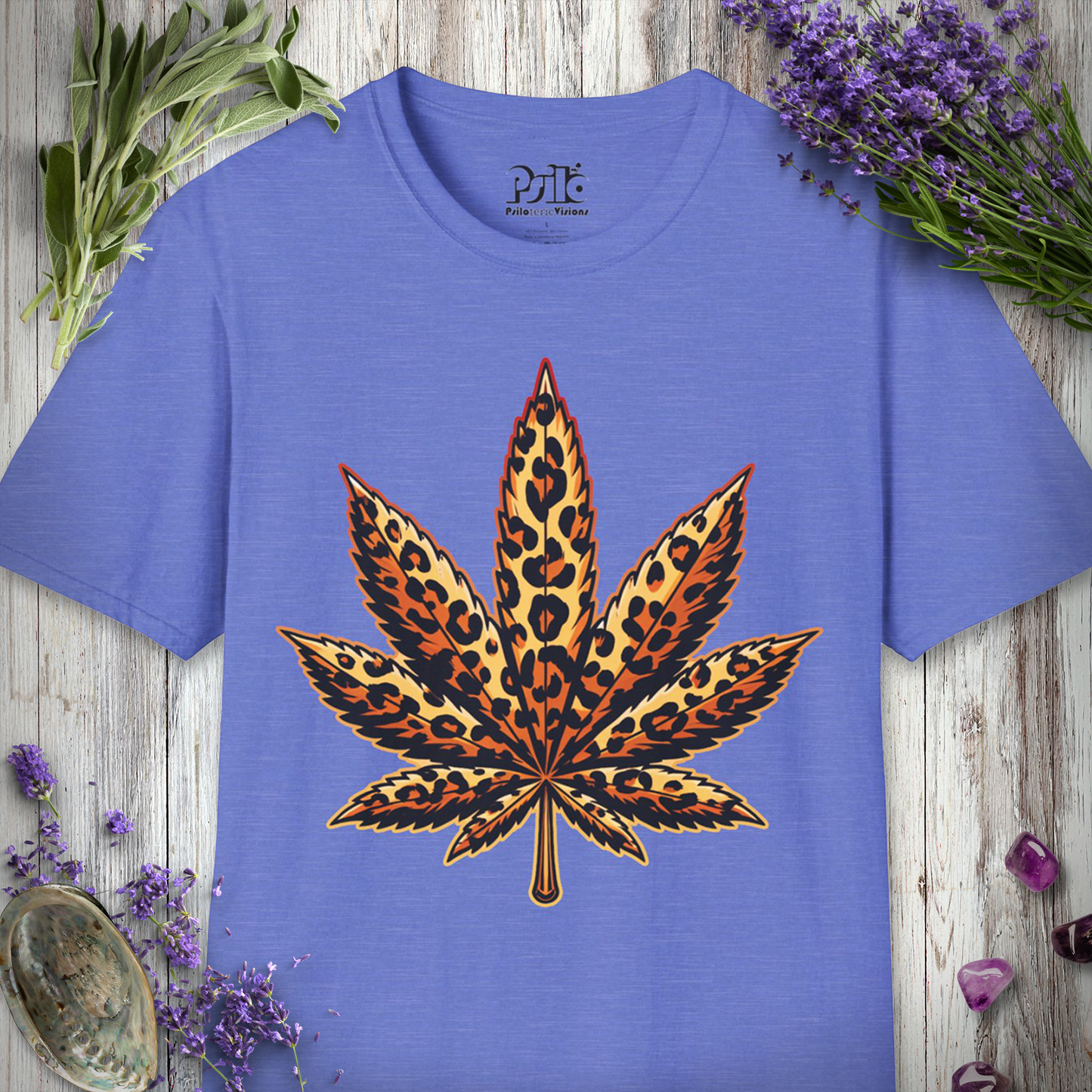 Leopard Print Pot Leaf T-SHIRT