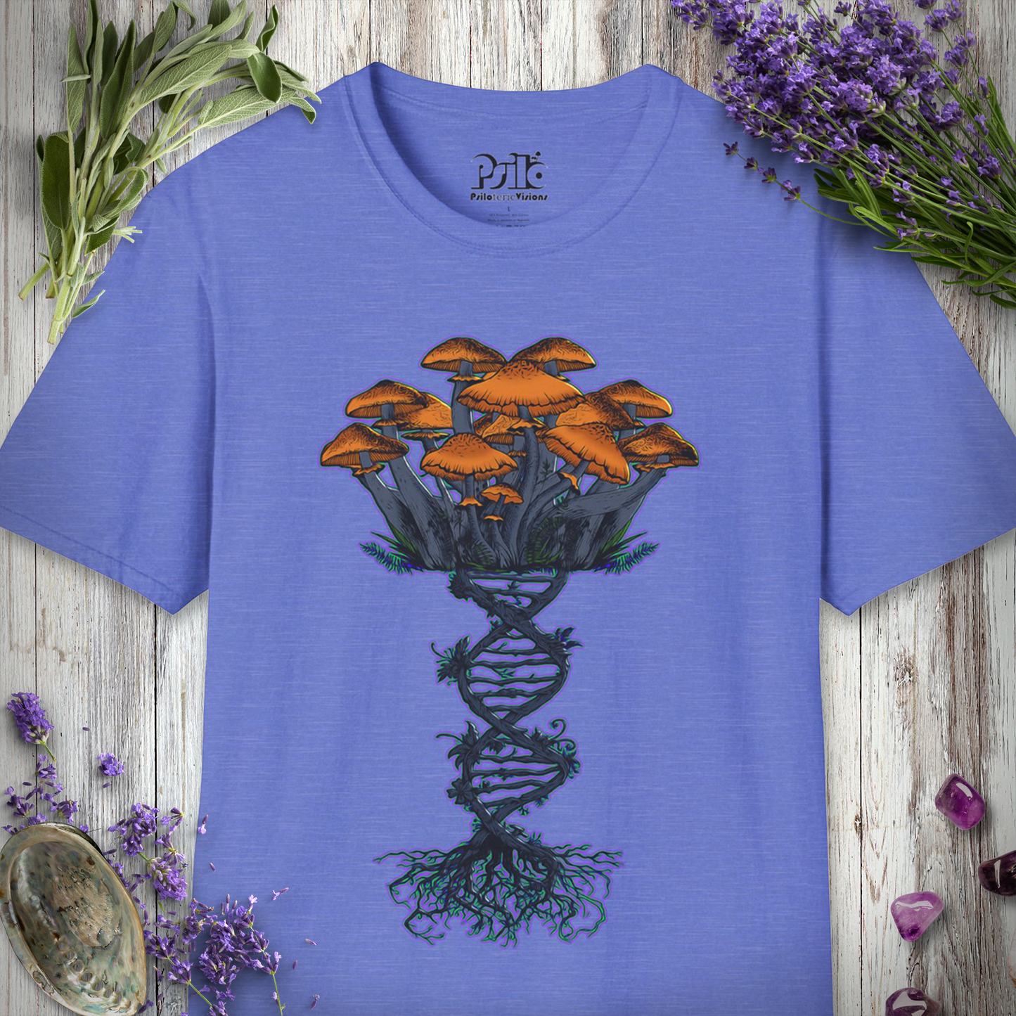 Mushroom DNA Helix T-SHIRT