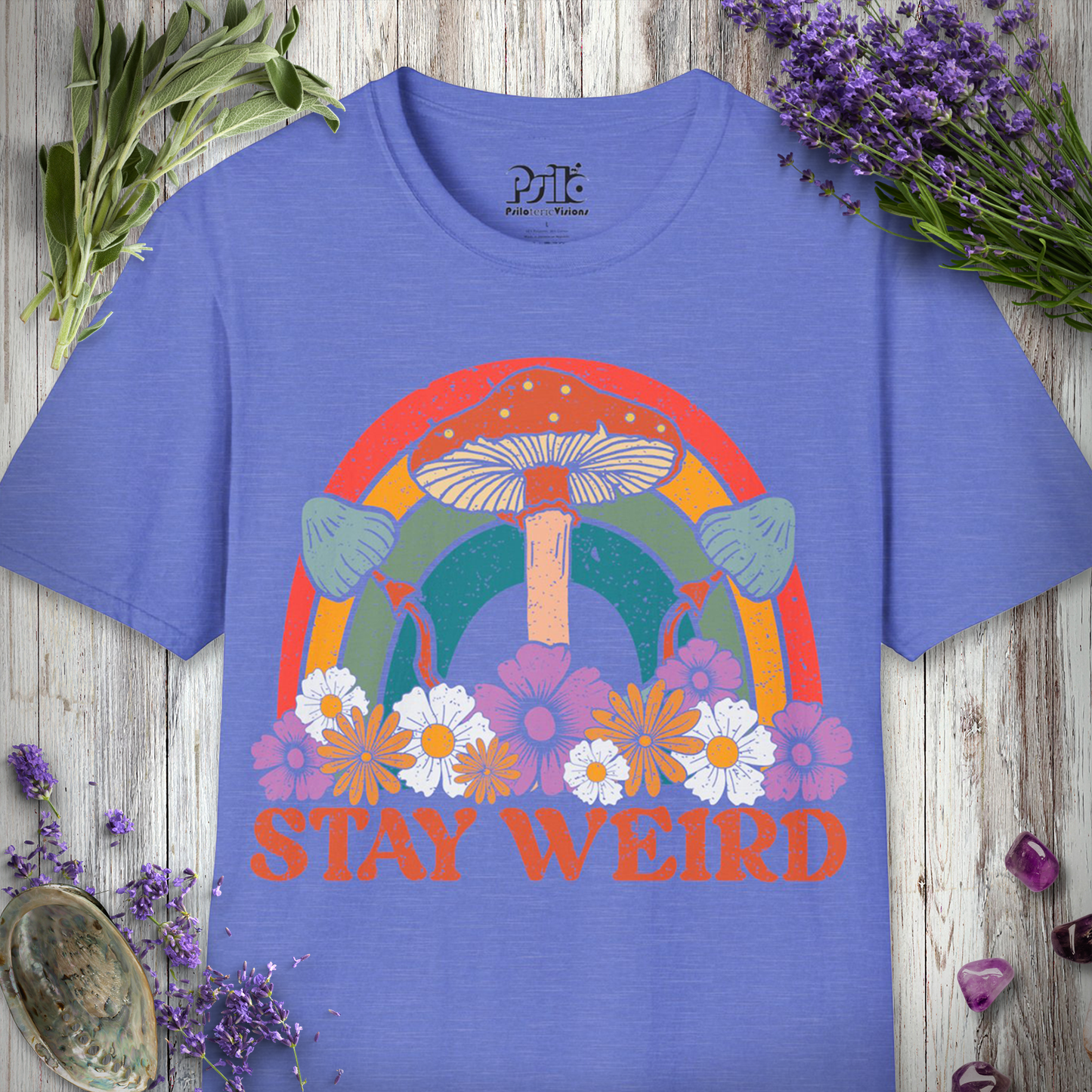 Stay Weird Flowers & Mushies T-SHIRT