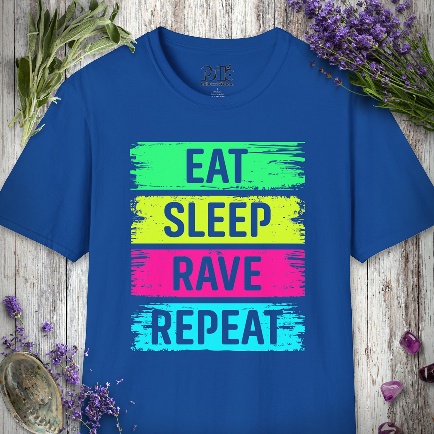 "Eat Sleep Rave Repeat Brushed" T-SHIRT