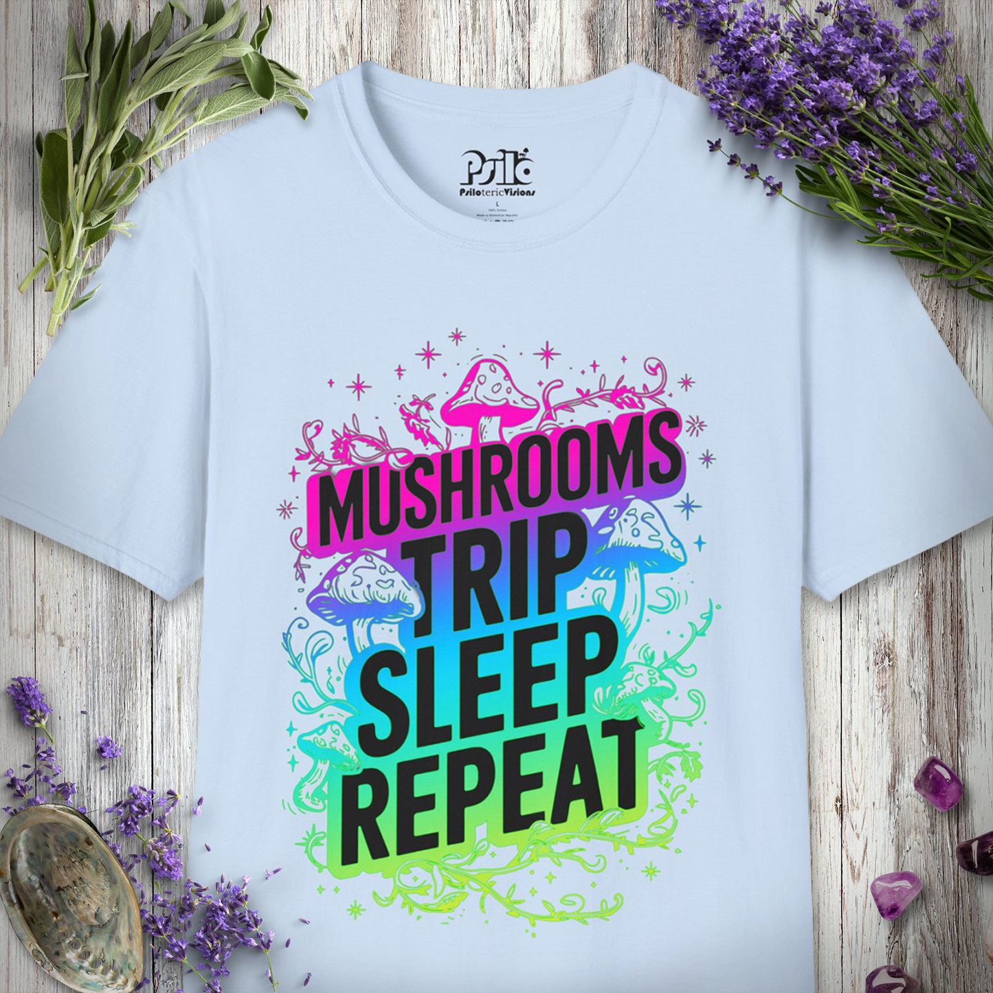 Mushrooms Trip Repeat T-SHIRT