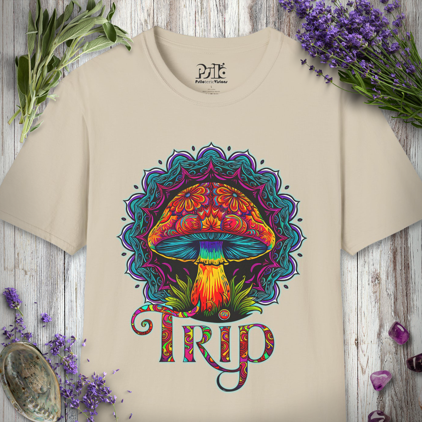 Mushroom Trip Mandala T-SHIRT