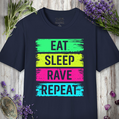 "Eat Sleep Rave Repeat Brushed" T-SHIRT