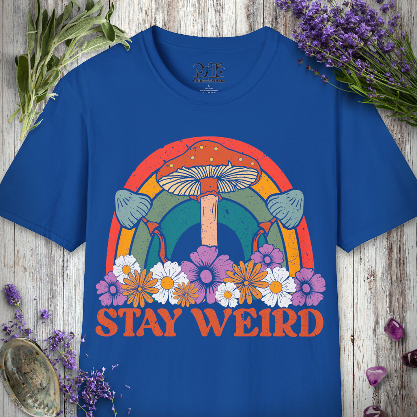 Stay Weird Flowers & Mushies T-SHIRT