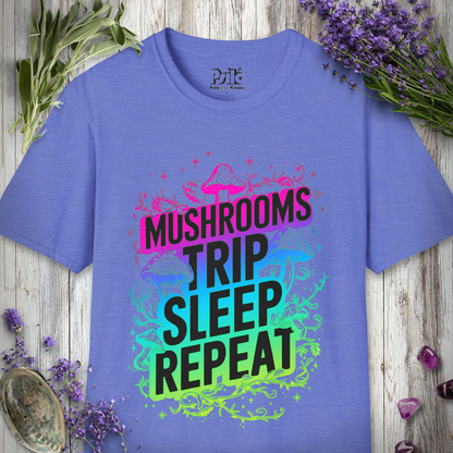 Mushrooms Trip Repeat T-SHIRT