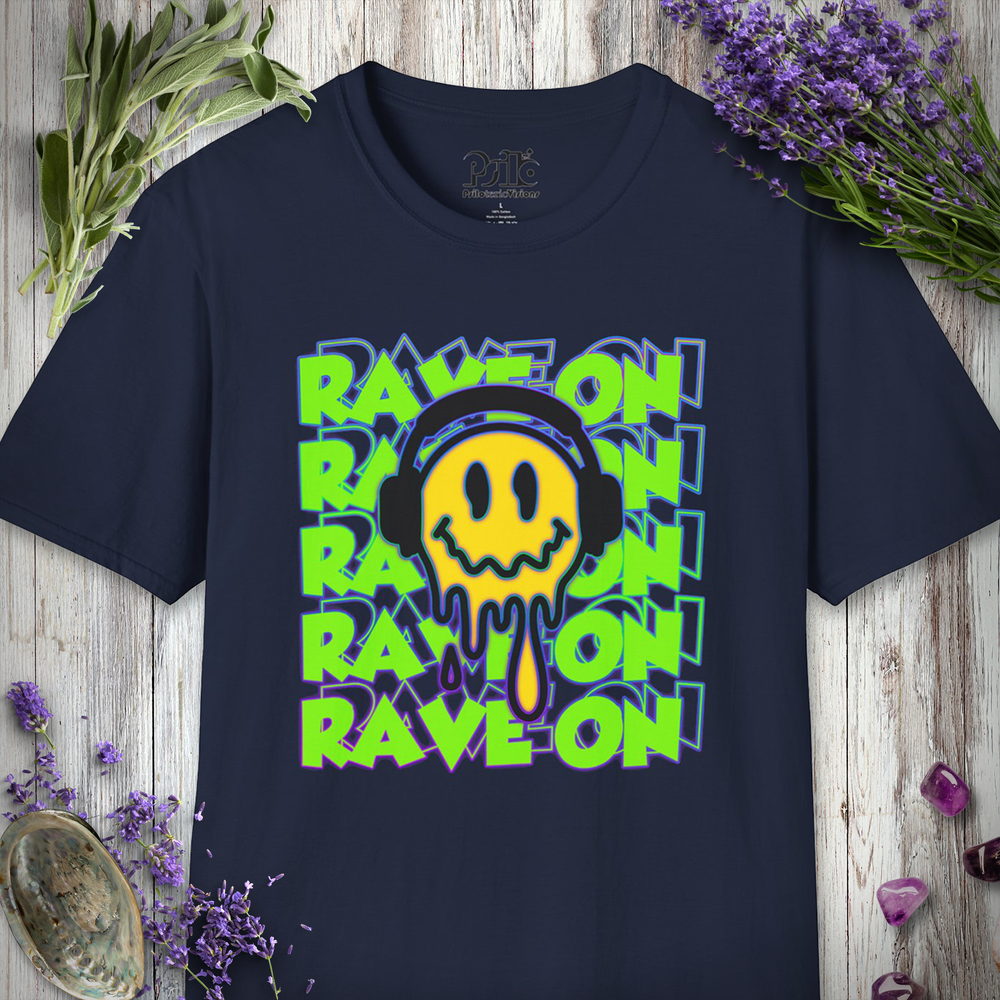 "Rave On Melting Smiley" T-SHIRT