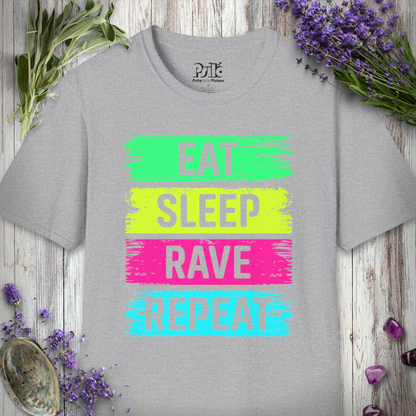 "Eat Sleep Rave Repeat Brushed" T-SHIRT