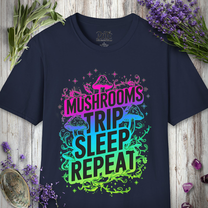 Mushrooms Trip Repeat T-SHIRT