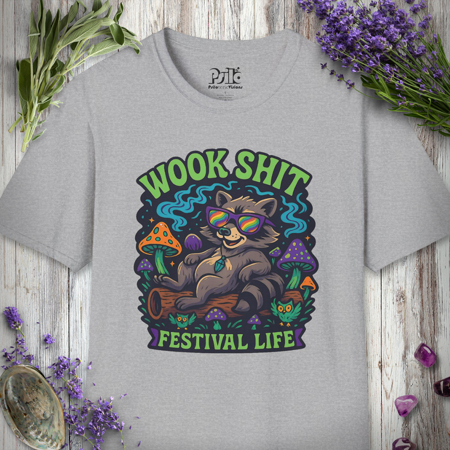 "Wook Life Raccoon" T-SHIRT