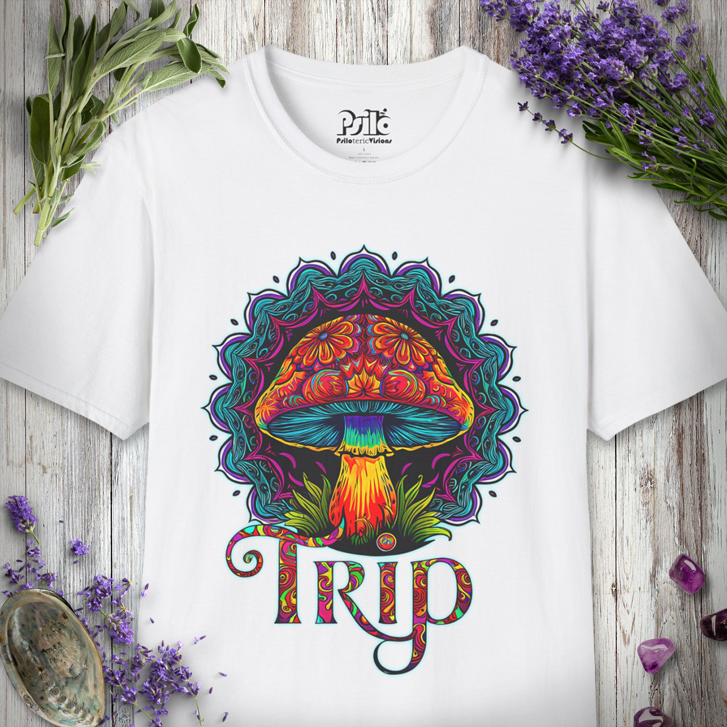 Mushroom Trip Mandala T-SHIRT