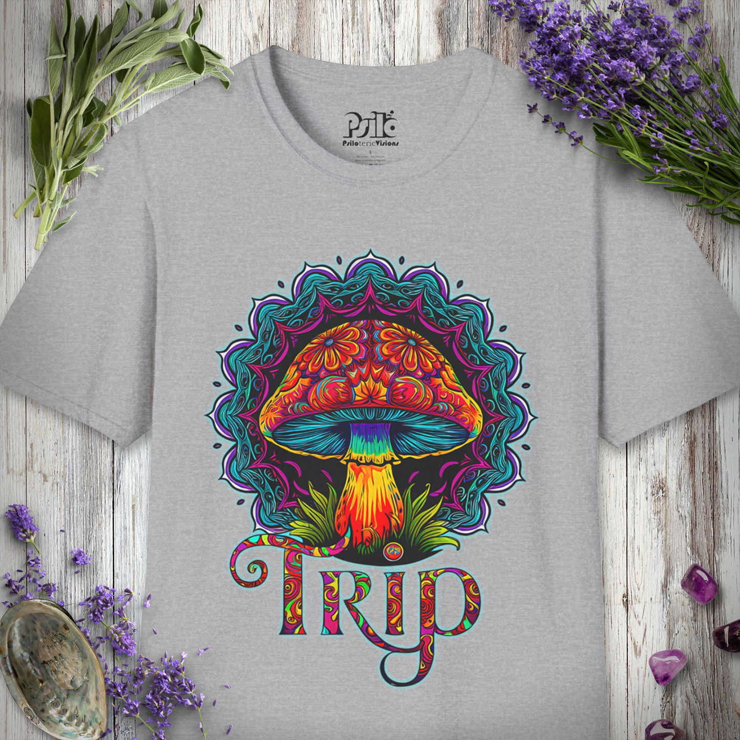 Mushroom Trip Mandala T-SHIRT