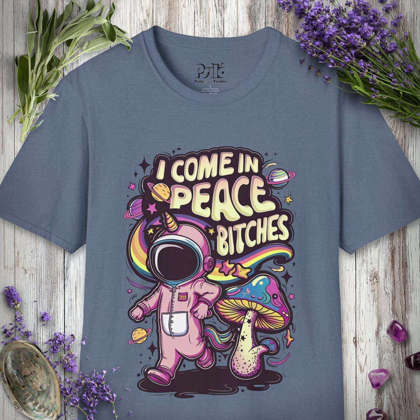 "I Come In Peace Bitches" Unisex SOFTSTYLE T-SHIRT