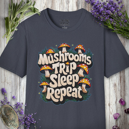 Mushrooms Trip Repeat T-SHIRT