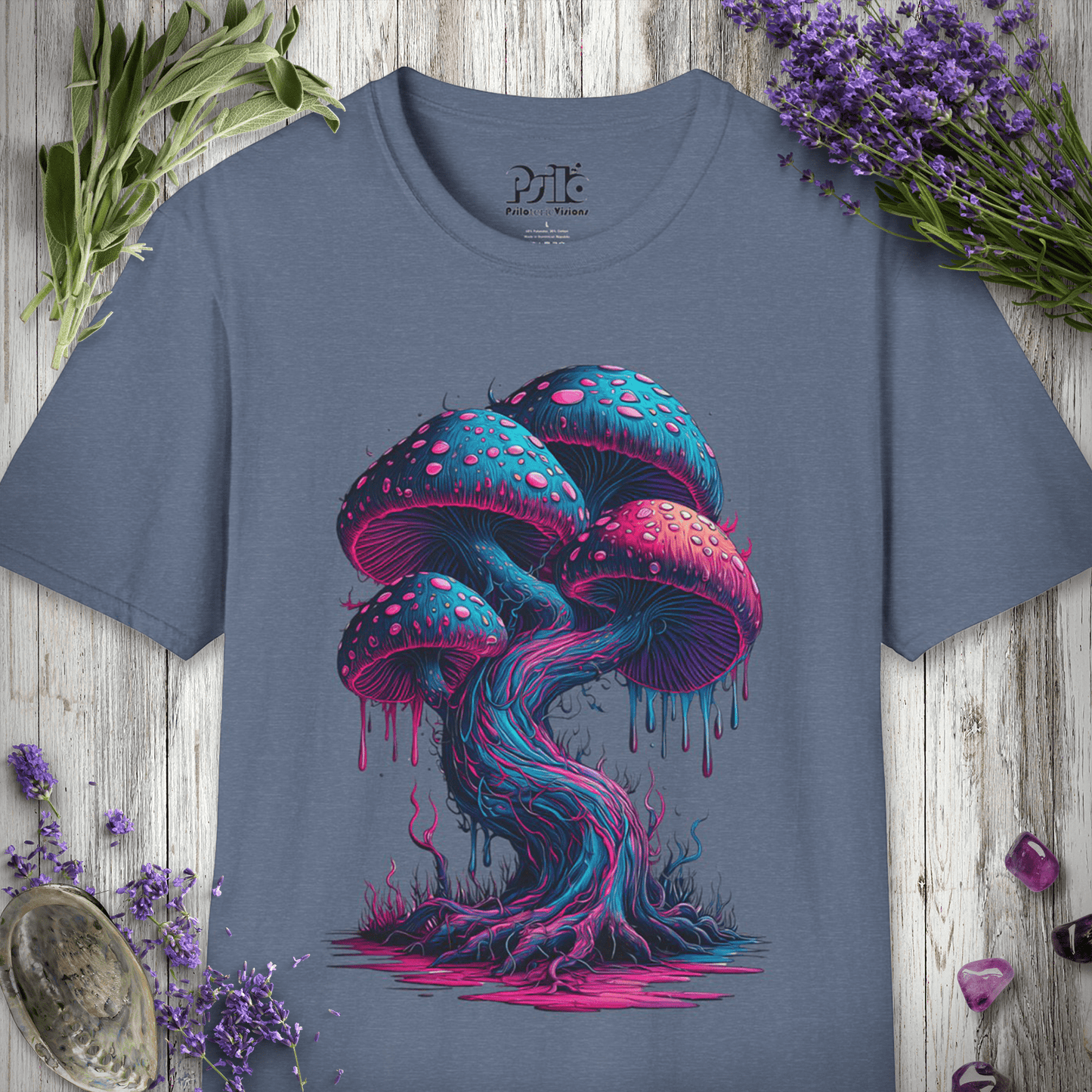 Neon Psychedelic Mushrooms T-SHIRT