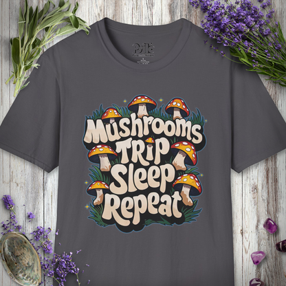 Mushrooms Trip Repeat T-SHIRT