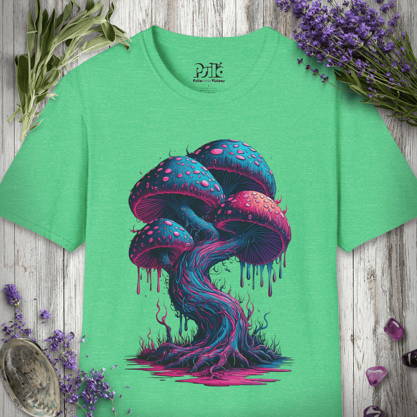 Neon Psychedelic Mushrooms T-SHIRT