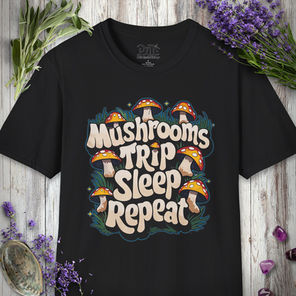 Mushrooms Trip Repeat T-SHIRT