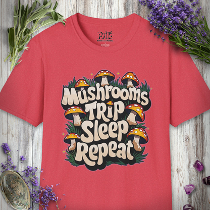 Mushrooms Trip Repeat T-SHIRT