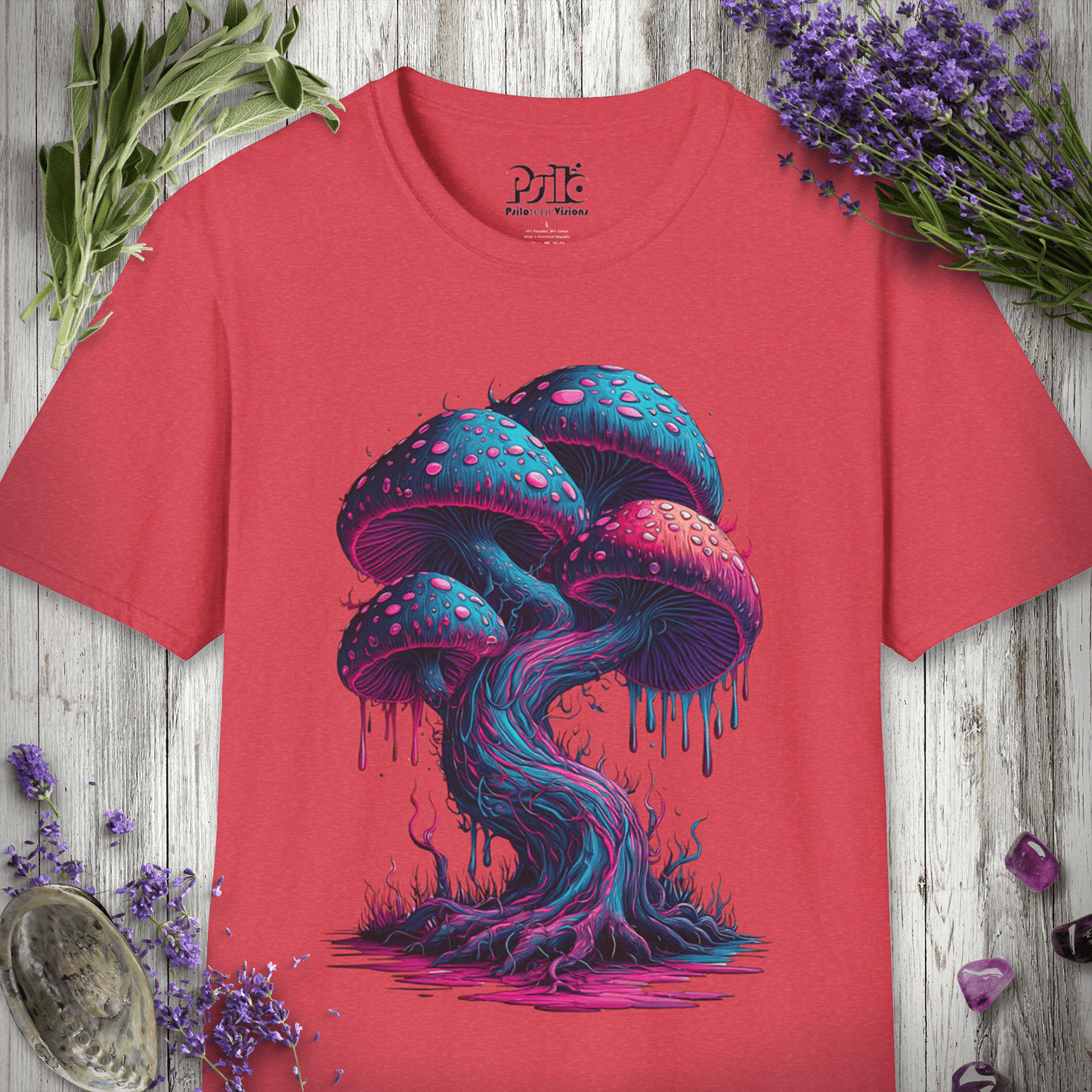 Neon Psychedelic Mushrooms T-SHIRT