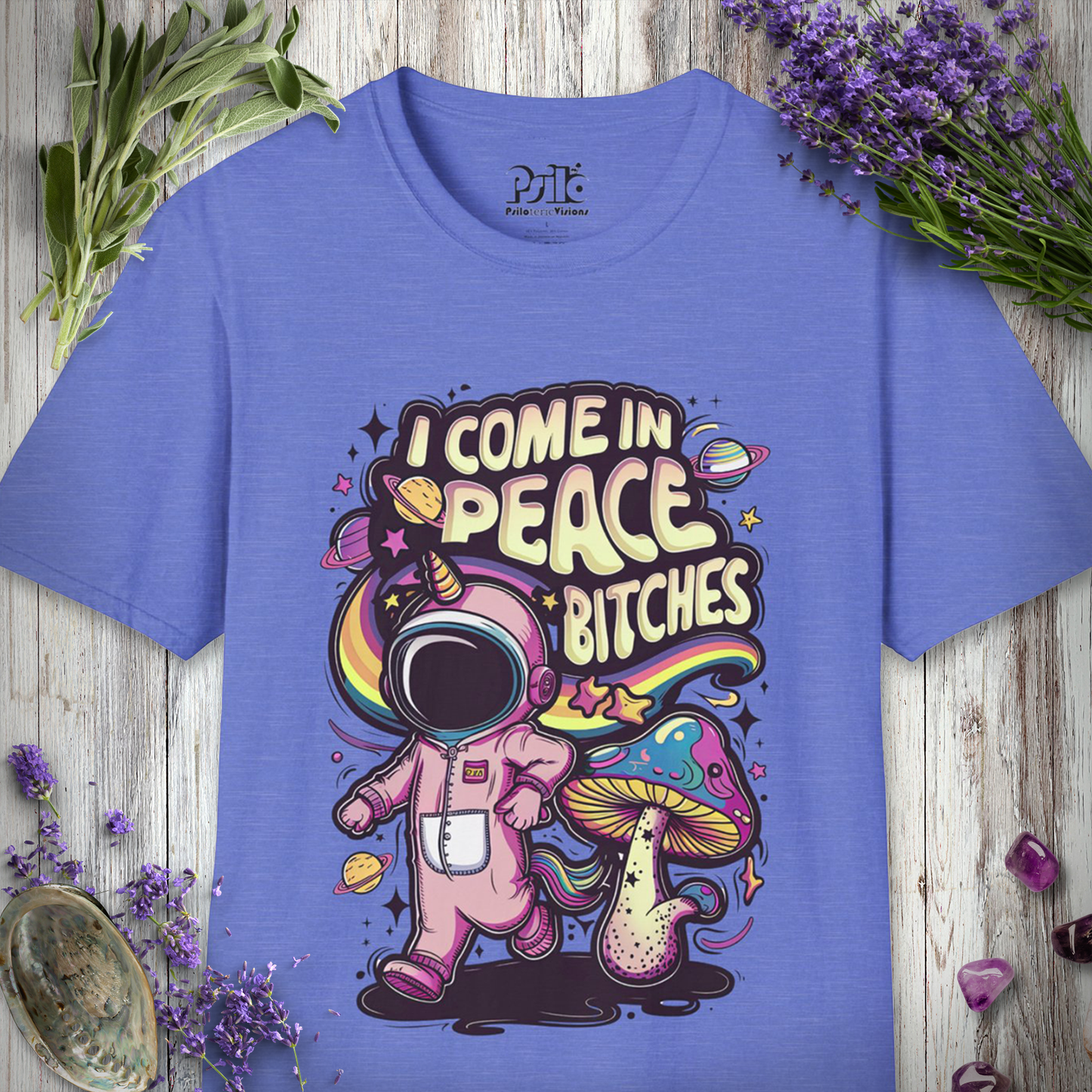 "I Come In Peace Bitches" Unisex SOFTSTYLE T-SHIRT