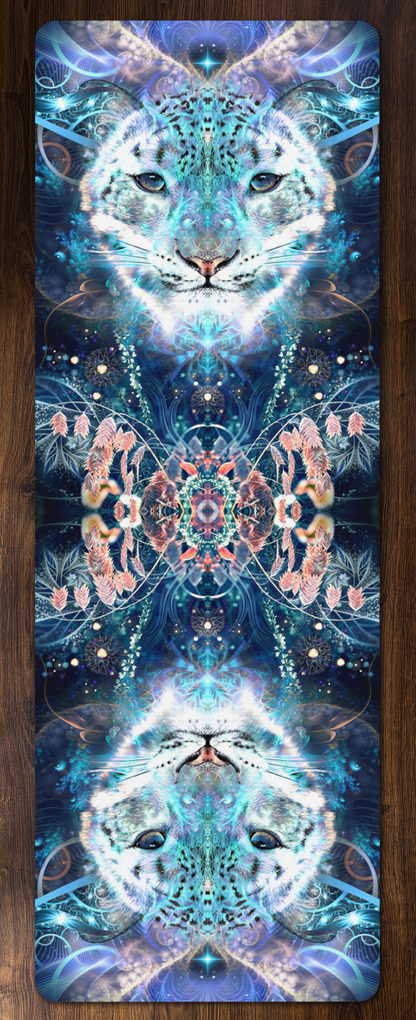 The Solitude V2 yoga mat with an edge-to-edge psychedelic print.