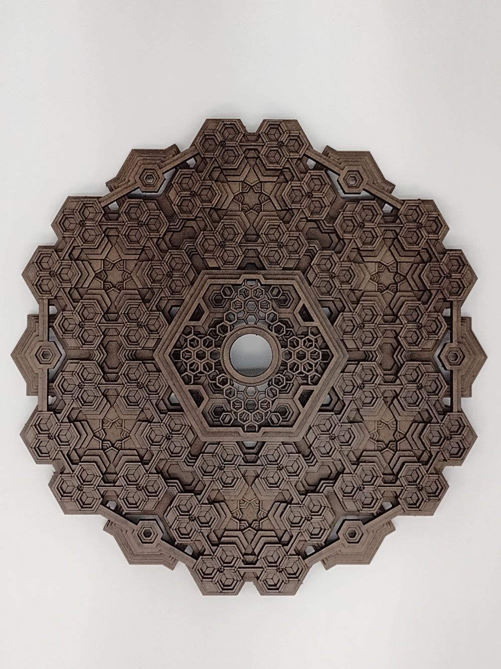 "Fractalgon" Hexagon Wood Laser WALL ART / CRYSTAL GRID