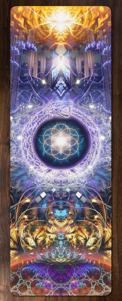 Immortal Truth yoga mat, printed edge to edge across the full mat surface.