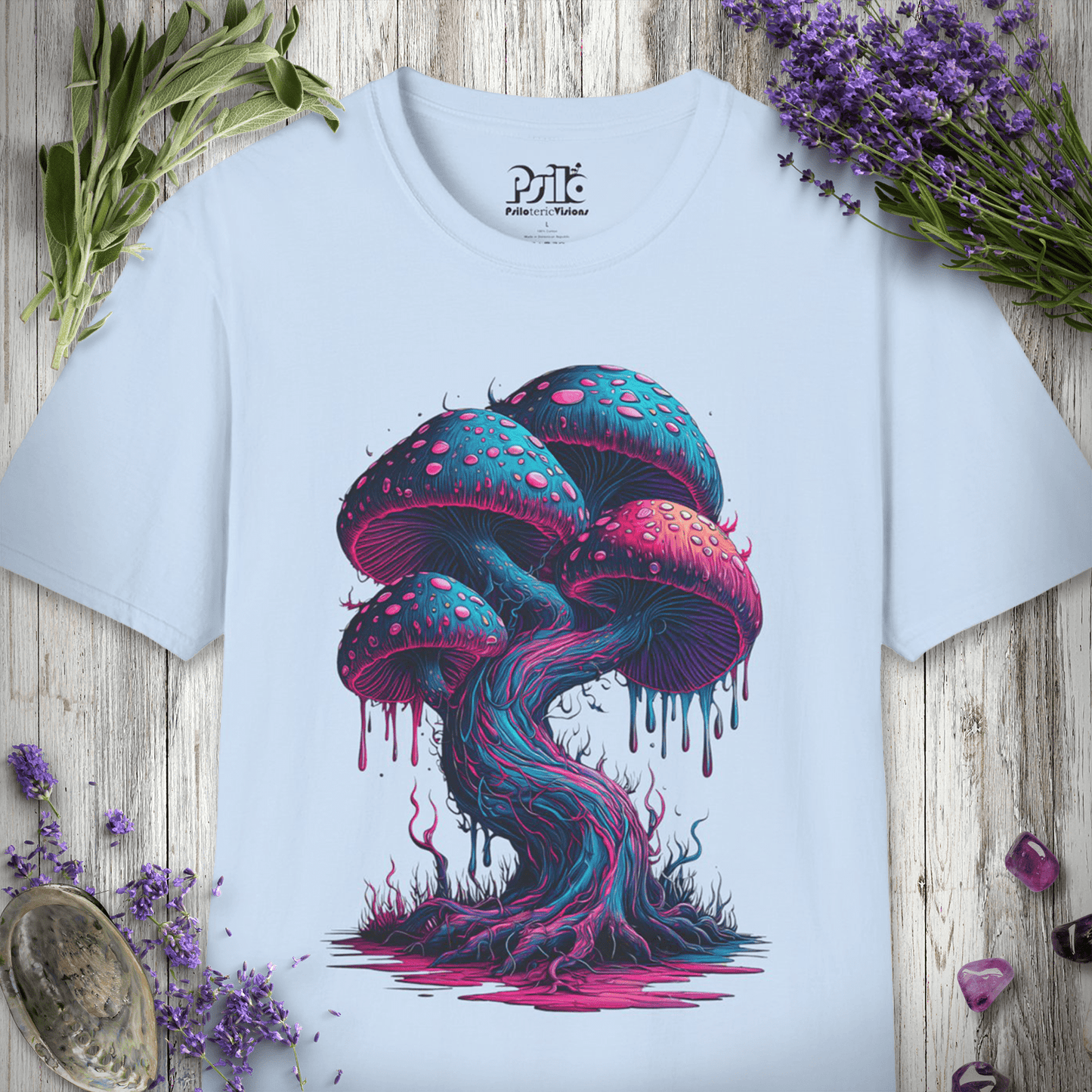 Neon Psychedelic Mushrooms T-SHIRT