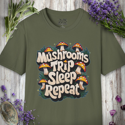 Mushrooms Trip Repeat T-SHIRT