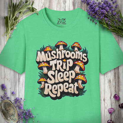 Mushrooms Trip Repeat T-SHIRT