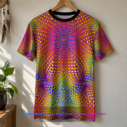 Ride the Bloom unisex premium tee: mockup preview, not a photo of the finished product
