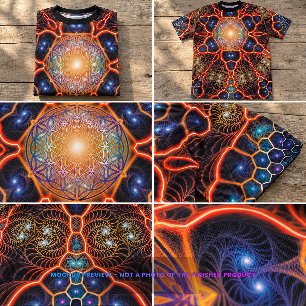 Starry Night FOL unisex premium tee: mockup preview, not a photo of the finished product