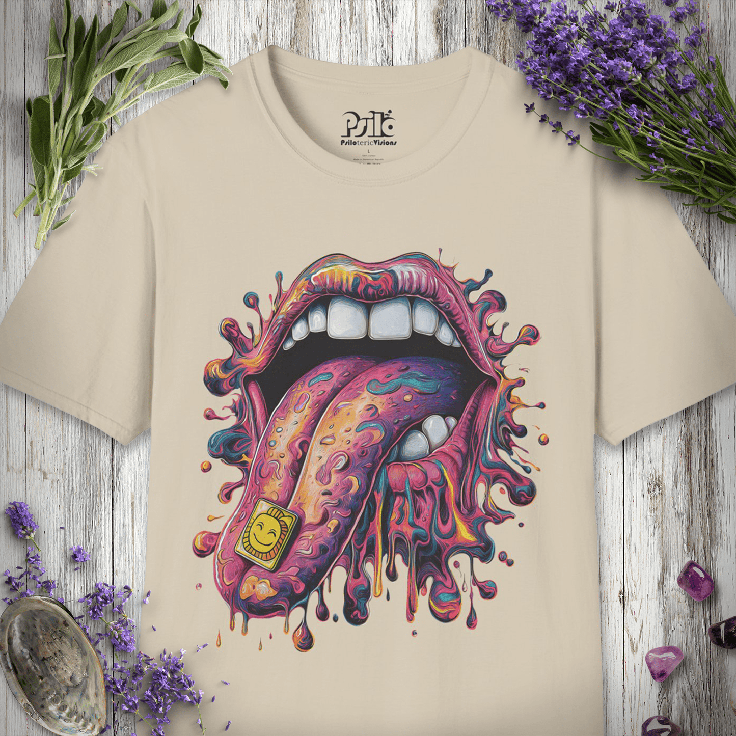 Retro Melting Acid Tongue T-Shirt