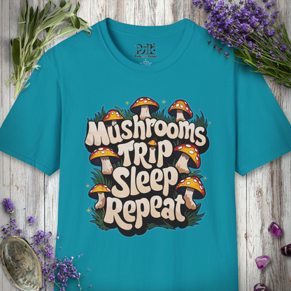 Mushrooms Trip Repeat T-SHIRT