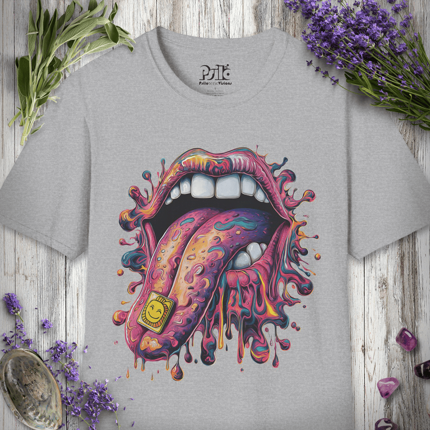 Retro Melting Acid Tongue T-Shirt