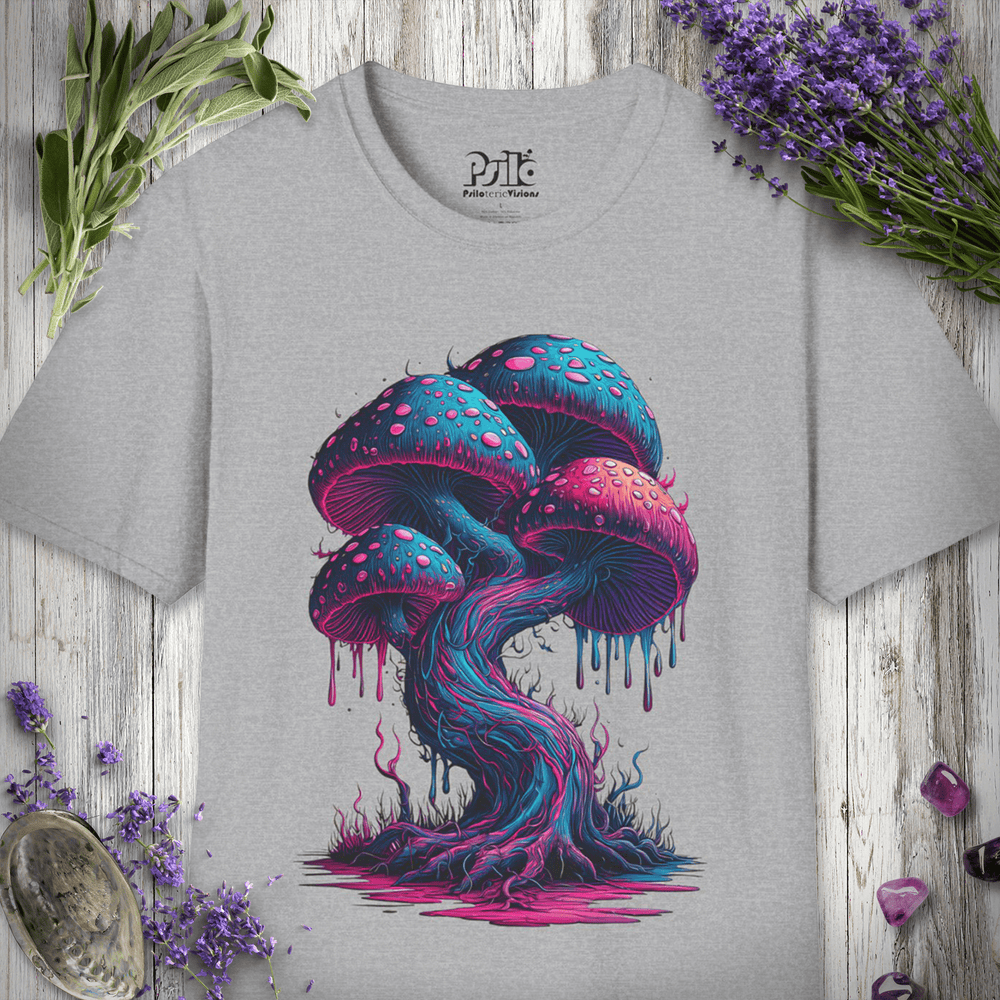 "Neon Dripping Psychedelic Mushrooms" Unisex T-SHIRT