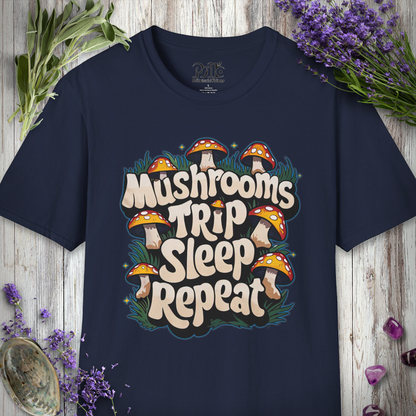 Mushrooms Trip Repeat T-SHIRT