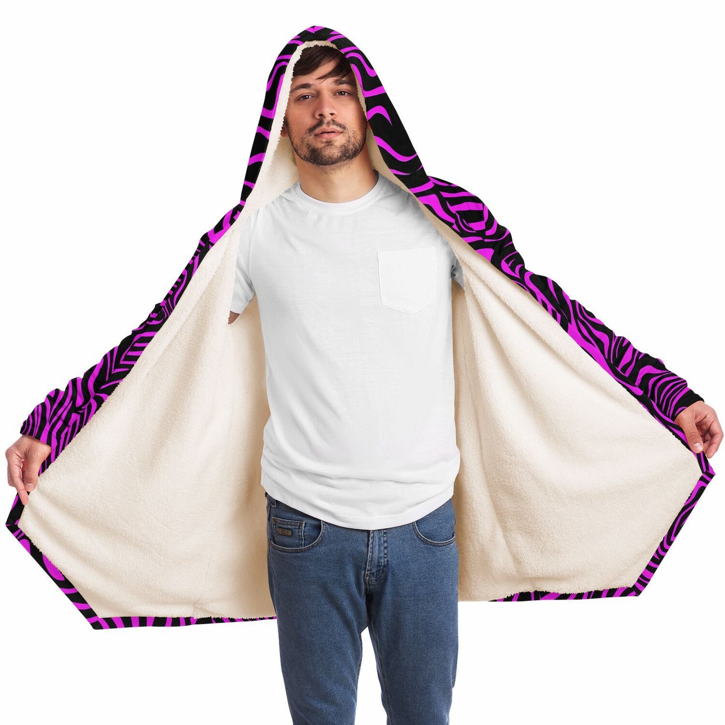 "Pink Zebra" HOODED CLOAK