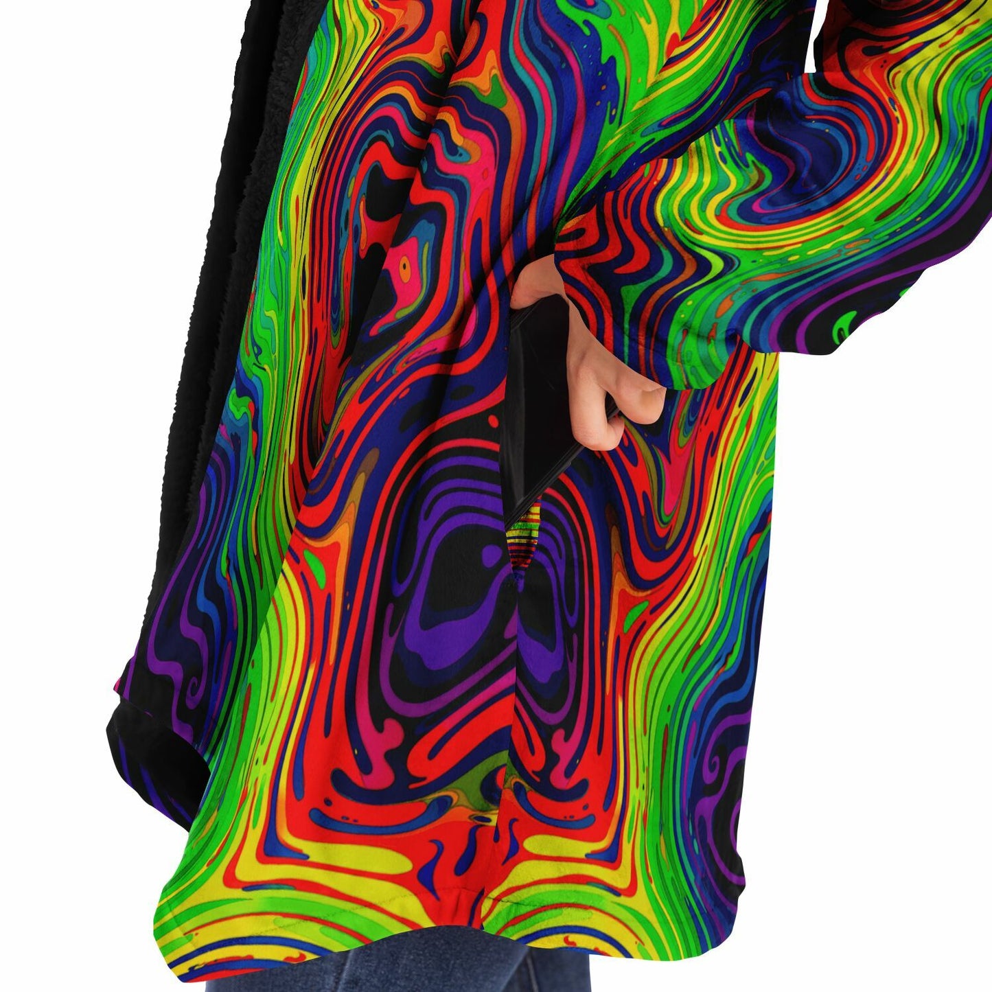 "Neon Spill" HOODED CLOAK